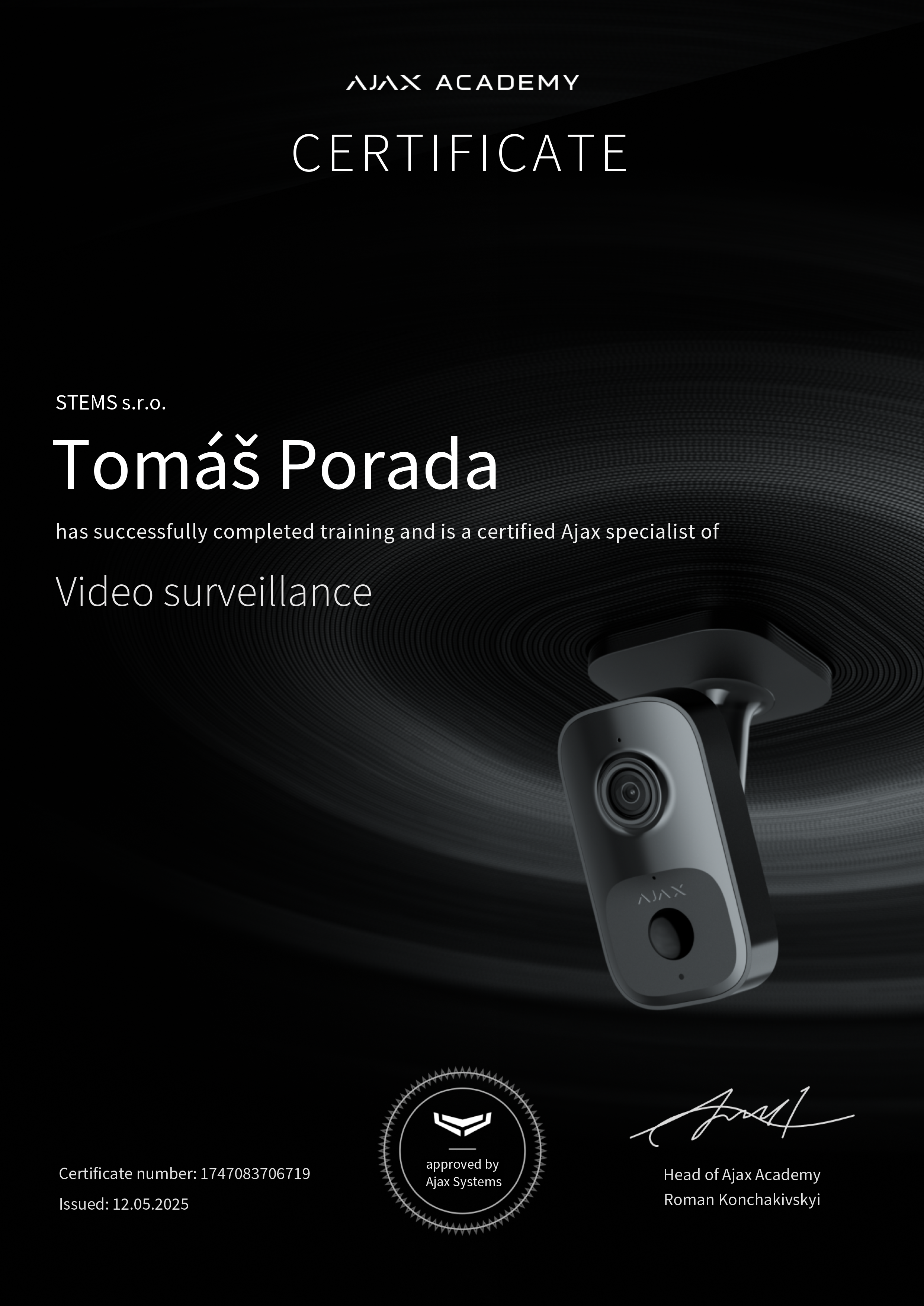 Video Surveillance Certificate